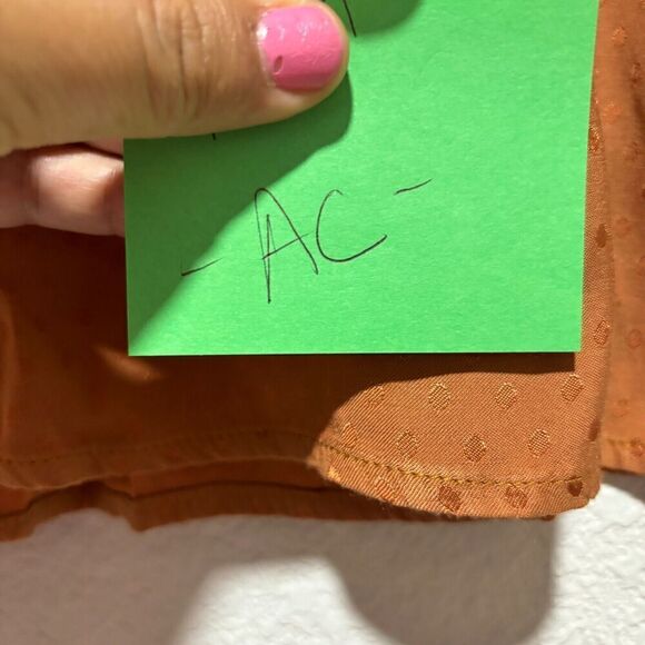 Draper James RSVP Womens Blouse Top Brown S Polka Dot V Neck 3/4 Puff Sleeve - Picture 7 of 7